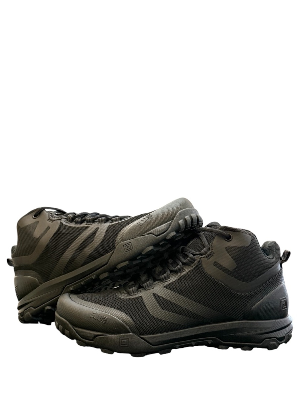 5.11 TACTICAL - BLACK RUBBER LEATHER NYLON A/T MID BOOTS REGULAR WIDTH